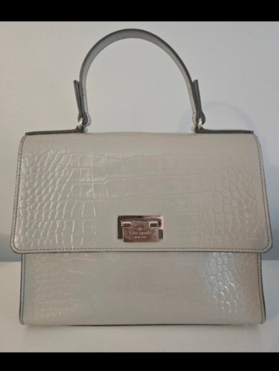 kate spade Handbags - Kate Spade French Gray Croc Knightsbridge Doris Satchel